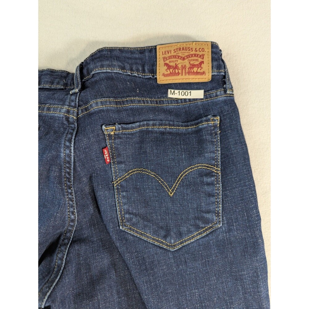 Levis 711 Skinny Jeans Womens 29x30 Blue  Distressed Stretch Denim
